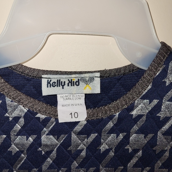 Girls dress by KELLY KIDS size 10 color Navy and Silver - Picture 3 of 5